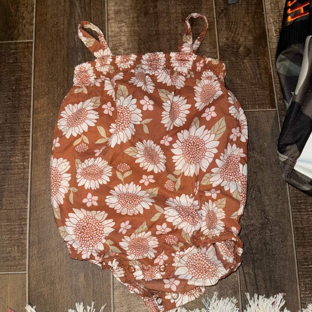 Carters baby girl one piece body suit. Sunflowers.